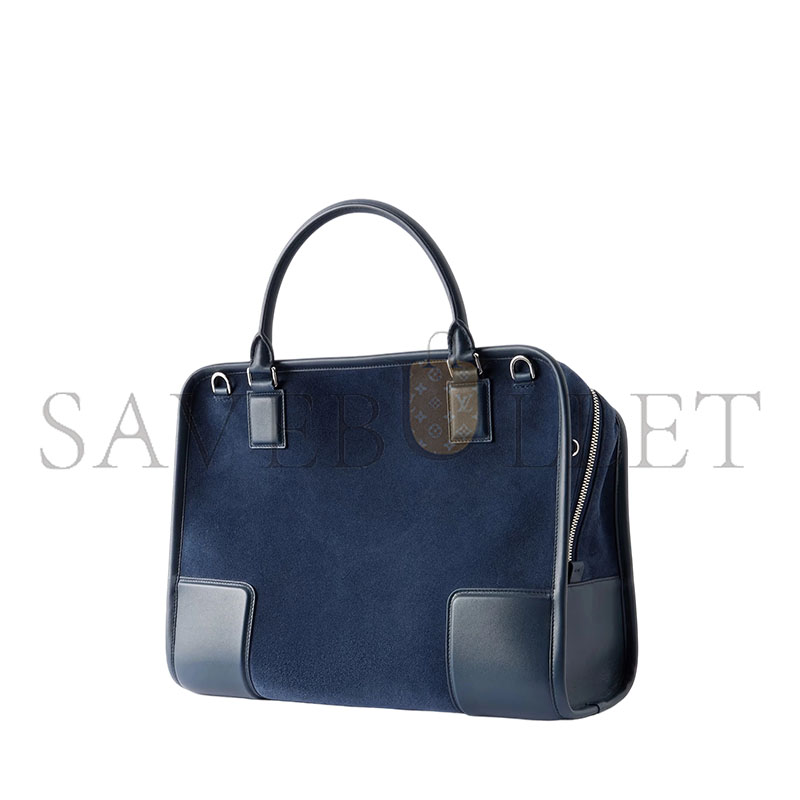 L0ew* AMAZONA LEATHER-TRIMMED SUEDE TOTE (33*20*13cm)